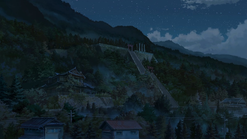 house, movie, 4K, plant, Kimi no Na Wa, beauty in nature, tree, building, sky, tranquility, scenics - nature, night, outdoors, architecture, tranquil scene