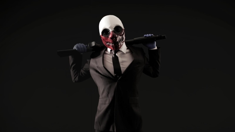 adult, young adult, cut out, standing, portrait, black, black background, indoors, holding, 1080P, s, studio shot, front view, Payday 2, young men, three quarter length