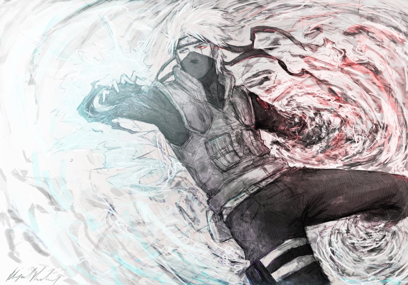 Hatake Kakashi, paper, paintings, kakashi, full frame, close-up, sketch, hatake, R1, multi colored, abstract, drawing - art product, design, crumpled, 2K