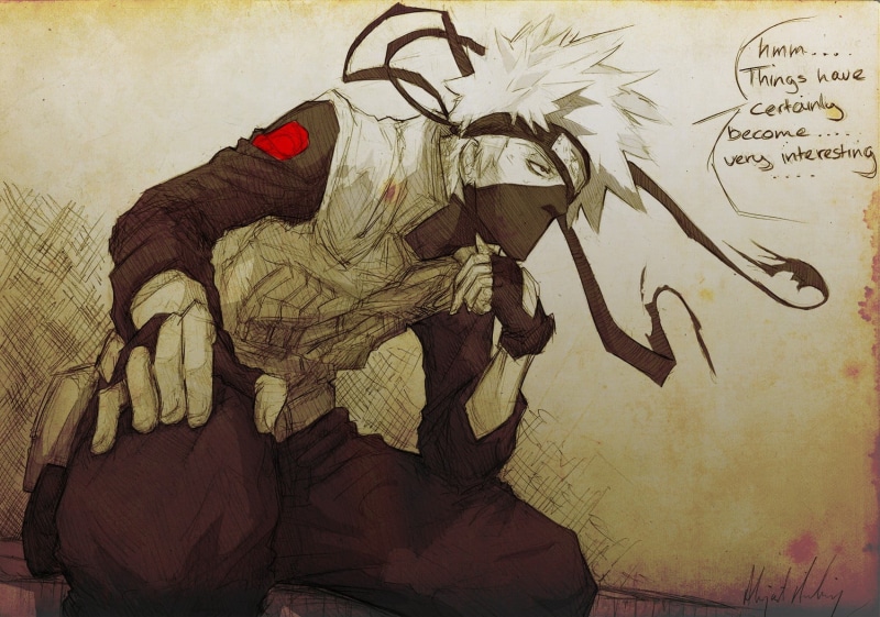 male likeness, sketch, Hatake Kakashi, adult, one person, pattern, activity, anime, paper, drawing, art and craft, sketches, real people, hatake, indoors