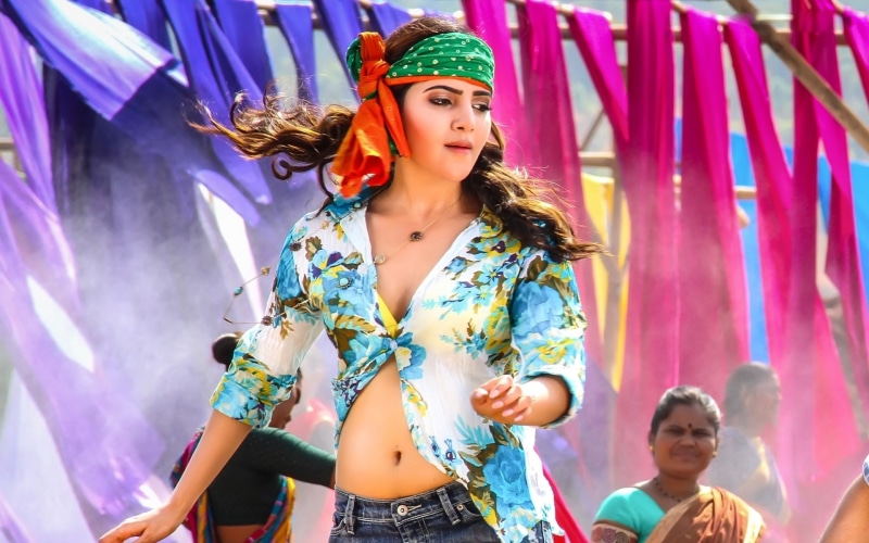 Woman, Bollywood, Actresses, 1080P, blue, green, s, button, top, floral, white, Samantha Ruth Prabhu, Indian, Actress, women, Brunette, Samantha Akkineni