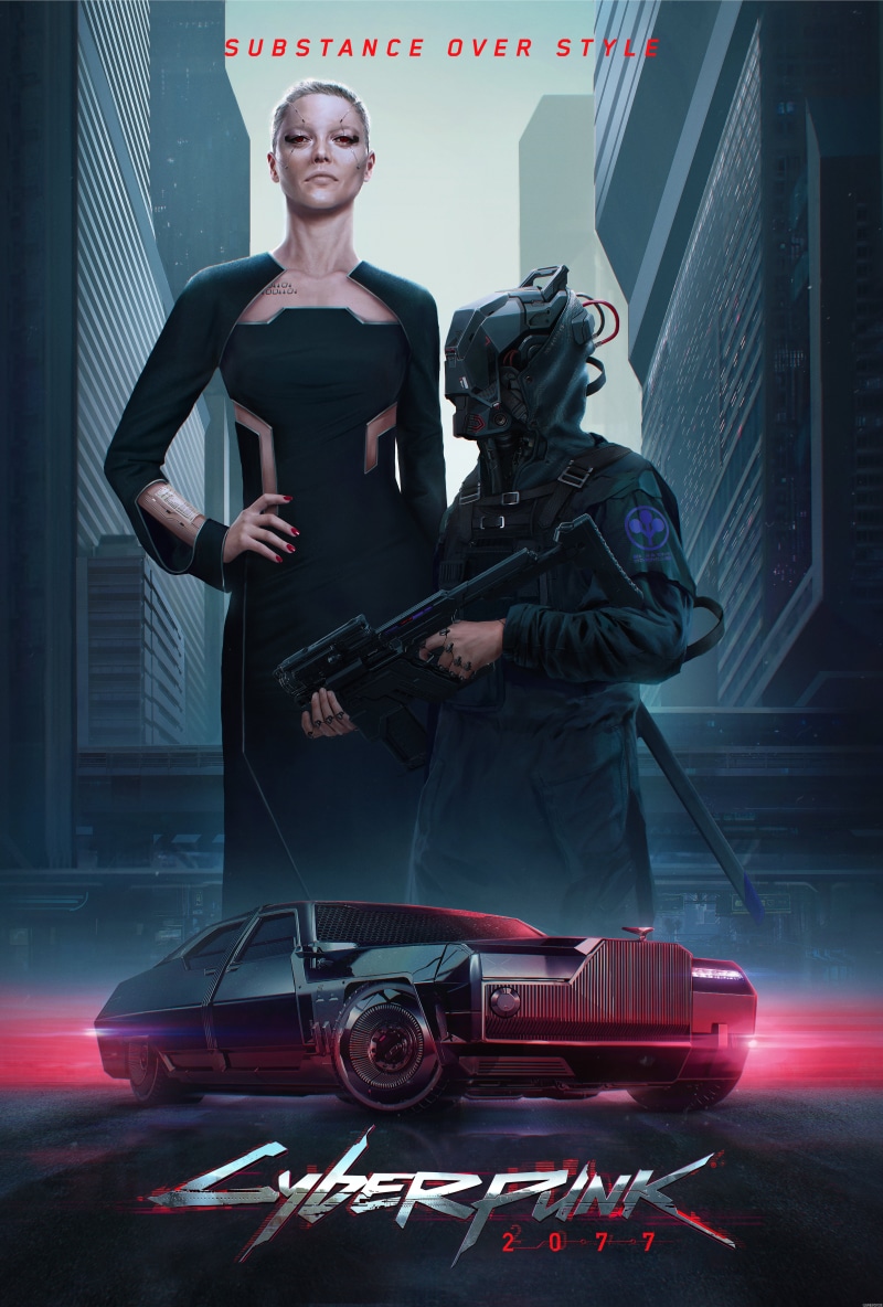 video games, men, women, Cyberpunk 2077, cyberpunk, CD Projekt RED, car, digital art, 5K