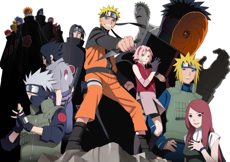 male likeness, Kakashi Hatake, Pain (Naruto), women, large group of objects, togetherness, Kakuzu (Naruto), sitting, Obito Uchiha, multi colored