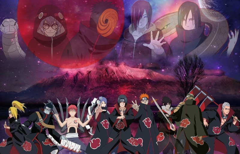 Kisame Hoshigaki, Nagato Uzumaki, Itachi Uchiha, Naruto, Akatsuki (Naruto), Sasori (Naruto), Kakuzu (Naruto), Pain (Naruto), 1080P, Konan (Naruto), Obito Uchiha