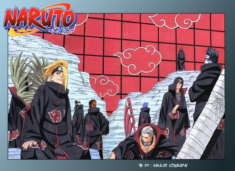 art and craft, wall - building feature, day, text, Uchiha Itachi, architecture, 720P, human representation, graffiti, warm clothing, Naruto Shippuuden