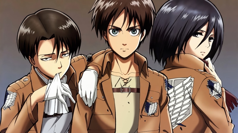 human representation, female likeness, friendship, young adult, art and craft, Levi Rivaille, Shingeki no Kyojin, representation, titans, attack, holding