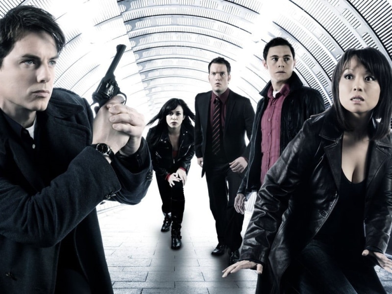 adult, clothing, group, zip, coworker, people, young adult, business, looking, young men, black, standing, John Barrowman, jacket, casual clothing, medium group of people