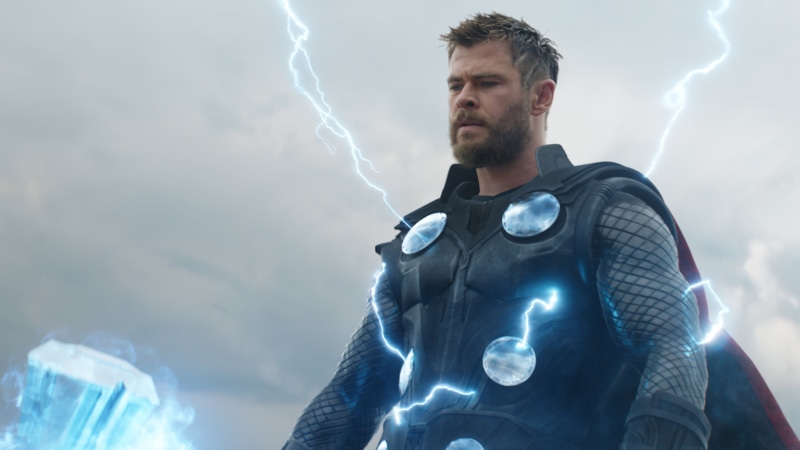 The Avengers, Marvel Comics, Avengers EndGame, Thor, Beard, Armor, 4K, Lightning, Chris Hemsworth