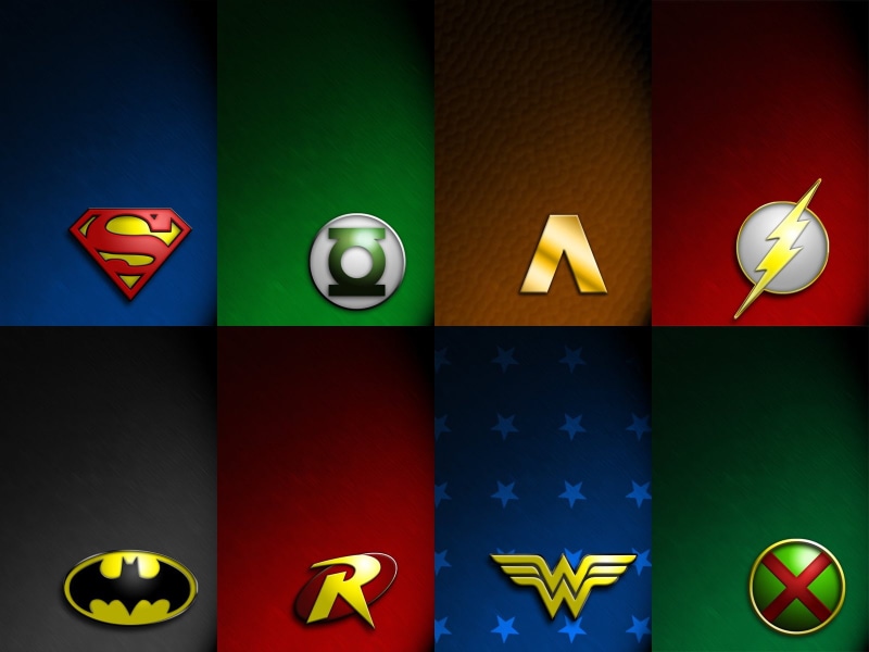 Aquaman, Superman, Martian Manhunter, Logo, Green Lantern, DC Comics, Flash, Comics, Wonder Woman, Batman, Justice League, Robin (DC Comics), 720P