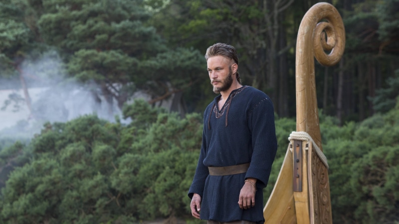 4K, Fimmel, The Vikings, Vikings, sleeve, shirt, blue, long, Travis, Lodbrok, The series, men, Ragnar, s