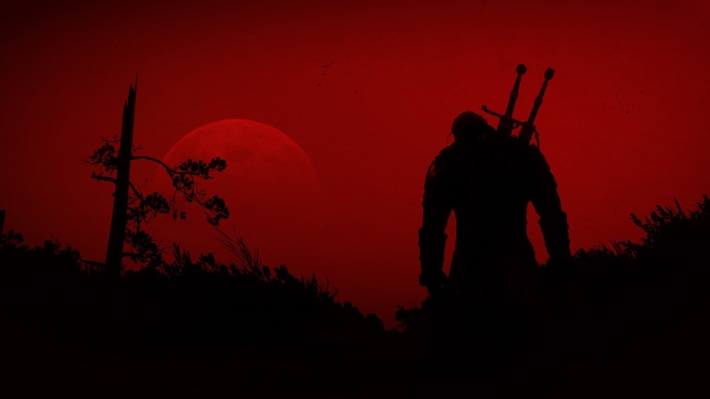red, The Witcher, The Witcher 3: Wild Hunt, sword, Geralt Of Rivia, video games, 2K