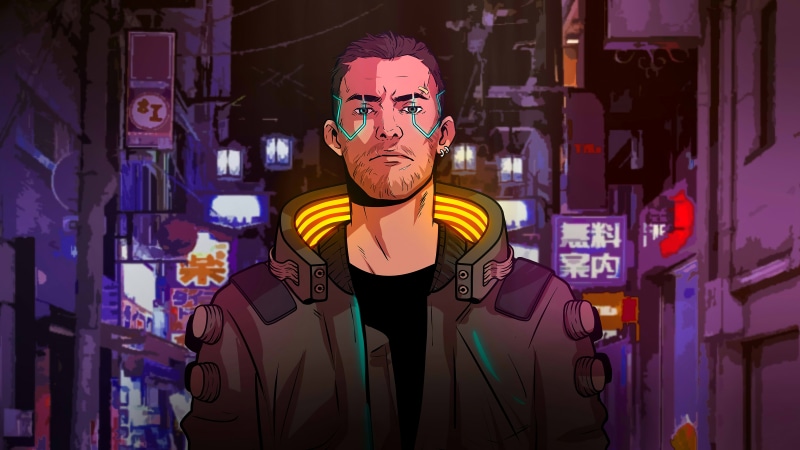 video games, V, Cyberpunk 2077, science fiction, 8K, artwork, men, digital art, cyberpunk, frontal view