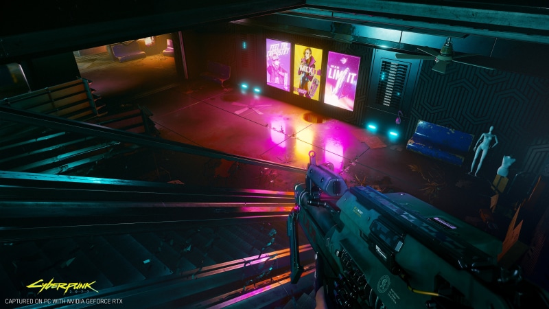 gamepc, Cyberpunk 2077, weapon, 4K, Capture, cyberpunk, lights, PC gaming, dark, neon lights, CD Projekt RED, science fiction, cyber, screen shot, neon
