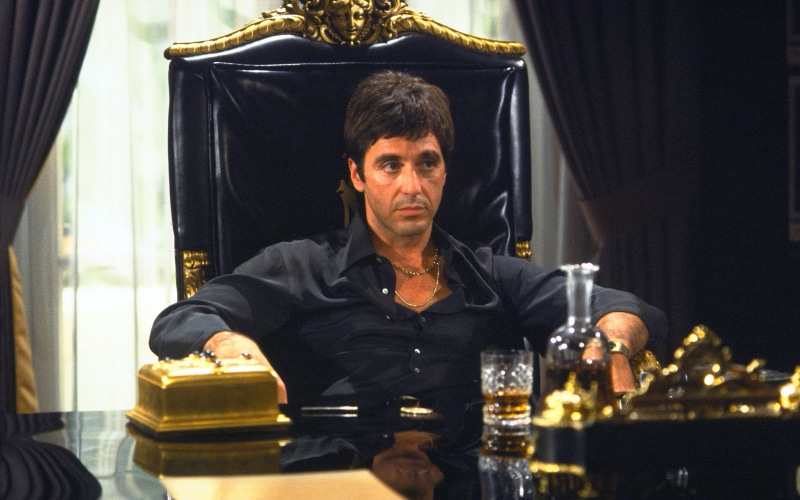 sitting, front view, pacino, mid adult, Al Pacino, Tony Montana, mature men, one person, mid adult men, headshot, lifestyles, real people, movies, men