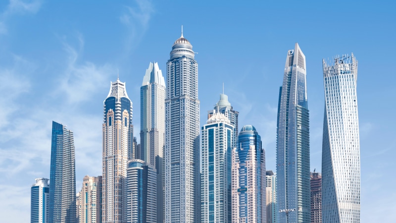 8k, building exterior, urban skyline, tall - high, nature, dubai, office, outdoors, architecture, united arab emirates, landscape, uae, office building exterior
