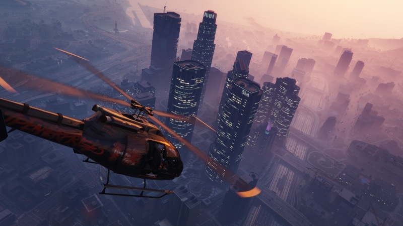5K, games, the city, city, gta 5, gta v, grand theft auto v, sunset