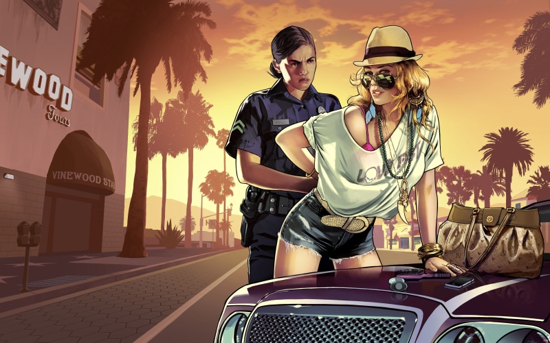 COP, 8K, police, girl, Grand Theft Auto V, gta 5
