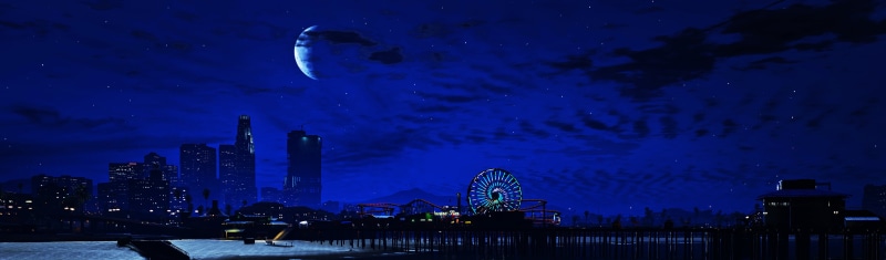 amusement park, moon, star - space, arts culture and entertainment, building exterior, the moon, grand theft auto v, The Saints, building, urban skyline