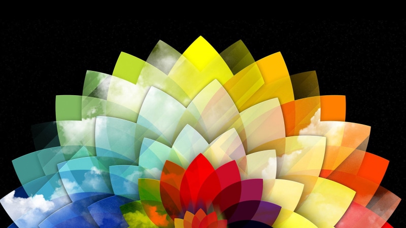 computer, design, repetition, web, shape, triangle, close-up, graphic, choice, color, black background, indoors, render, 1080P, multi colored, art and craft