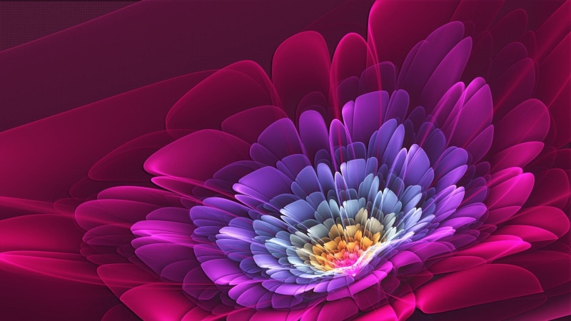 1080P, abstract, light, design, pattern, neon, digital, flower, art