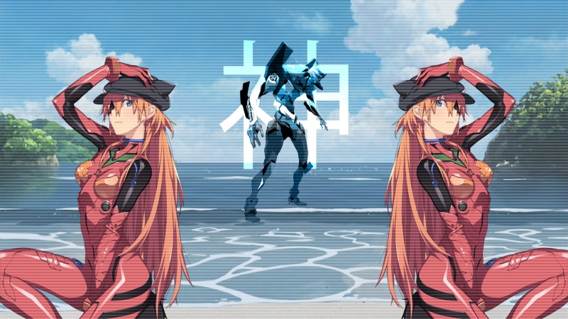 men, anime girls, EVA Unit 02, technology, 1080P, blue, business, Asuka Langley Soryu, representation, digital composite, water, people, Neon Genesis Evangelion