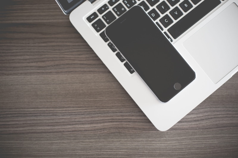 equipment, MacBook, computer Keyboard, pC, wood grain, iphone 6, desk, mobility, internet, macbook pro, wireless Technology, laptop, high angle view, wood - Material
