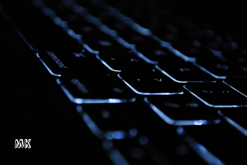 alphabet, 1080P, MacBook, keyboard, computer key, selective focus, black, close-up, lights, communication, letter, technology, computer part, indoors