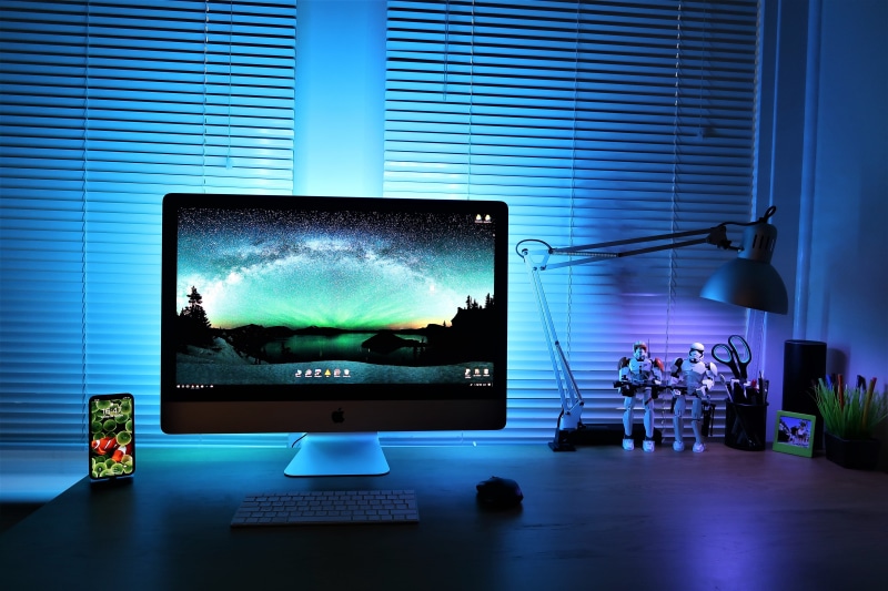5K, keyboard, television set, connection, communication, iphone, gray, electronics industry, liquid-crystal display, digital composite, apple, no people