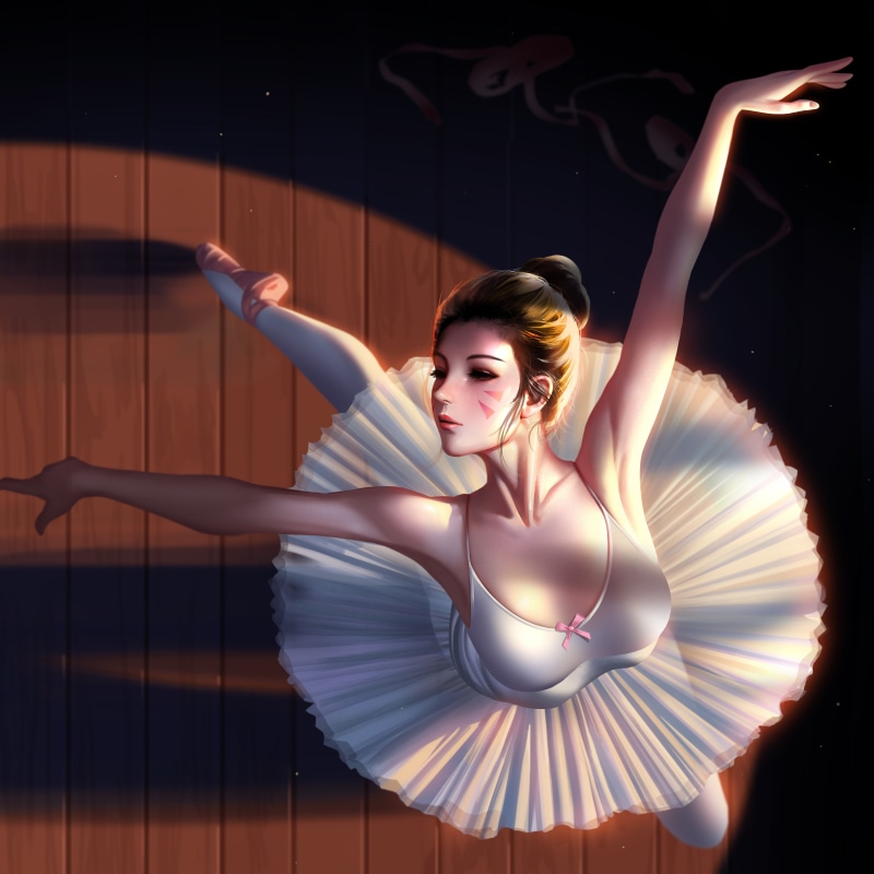 dancing, balet, D.Va (Overwatch), Overwatch, Liang-Xing, Liang Xing, 4K, women