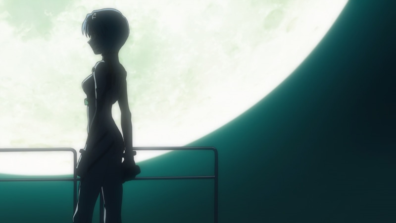 side view, silhouette, Ayanami Rei, women, lifestyles, child, leisure activity, window, standing, real people, one person, day, swimming pool, nature, Neon Genesis Evangelion