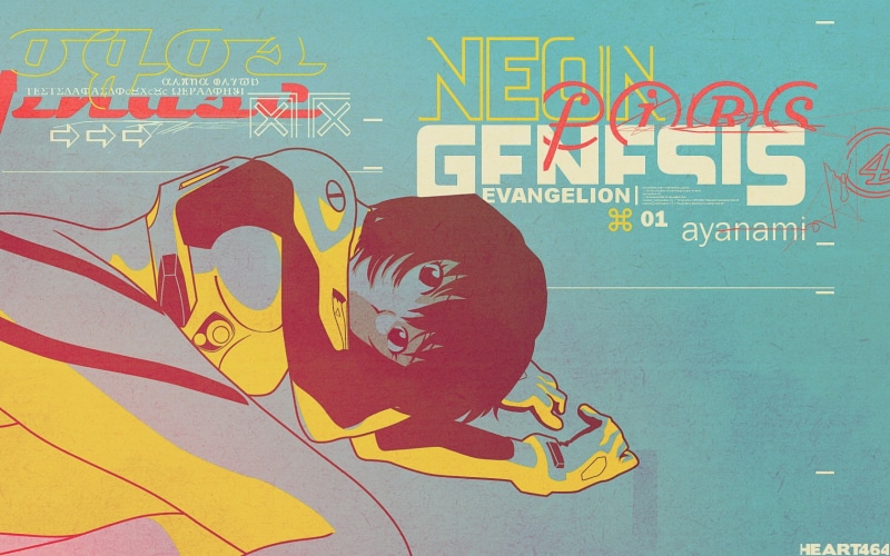 Neon Genesis Evangelion, art and craft, adult, wall - building feature, text, one person, male likeness, 720P, men, anime, human representation, creativity
