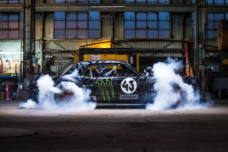 ken, ken block, ford mustang, smoke, mustang, coup, black, car, 1080P, ford, muscle, block