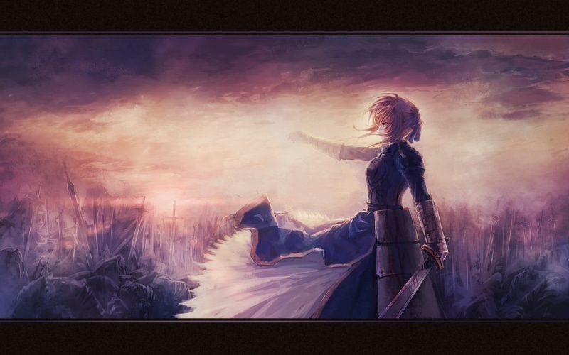 Saber, night, 1080P, digital composite, fate, Fate Series, adult, clothing, auto post production filter, hairstyle, sky, standing, illustration, arts culture and entertainment