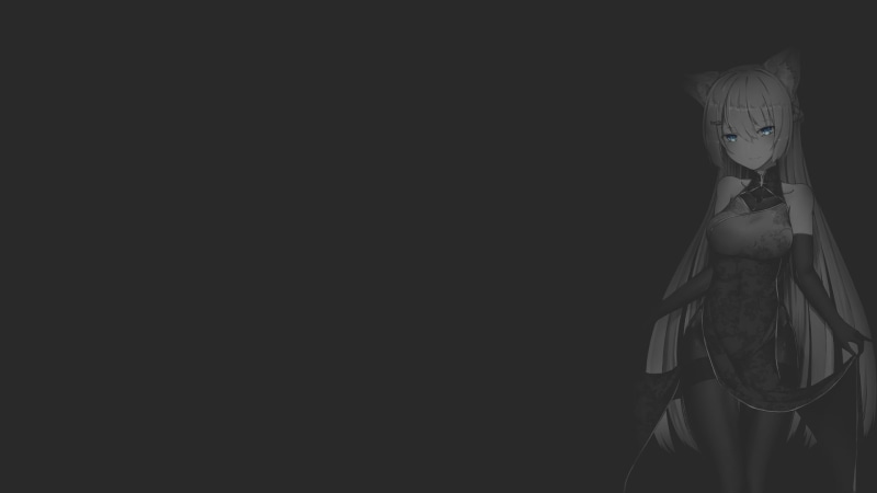 monochrome, 1080P, dark background, anime, illustration, minimalism, selective coloring, manga, anime girls, fan art, neko ears