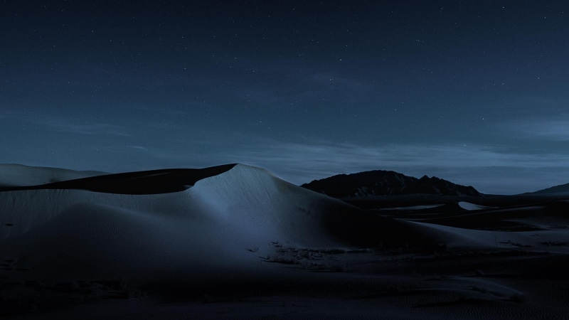macOS Mojave, Dunes, Night, 4K, 4K