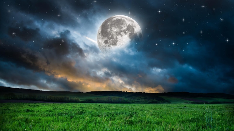 space, storm, land, astronomy, 4K, astronomical object, supermoon, daytime, cloud - sky, cloud, scenics - nature, grassland, atmosphere, field, phenomenon
