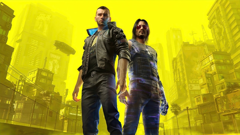futuristic, CD Projekt RED, Keanu Reeves, yellow, 4K, futuristic city, Cyberpunk 2077