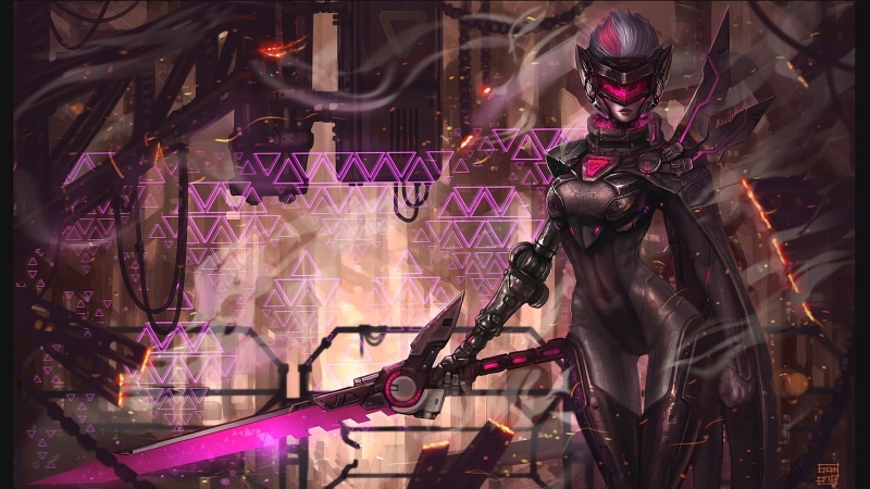 architecture, women, legends, representation, sculpture, no people, night, art and craft, cyberpunk, league, 1080P, built structure, glowing, illuminated
