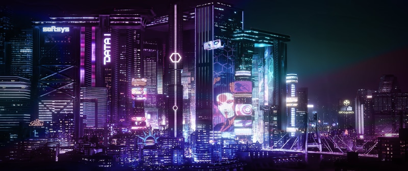 Japan, cyberpunk, cyan, futuristic, 4K