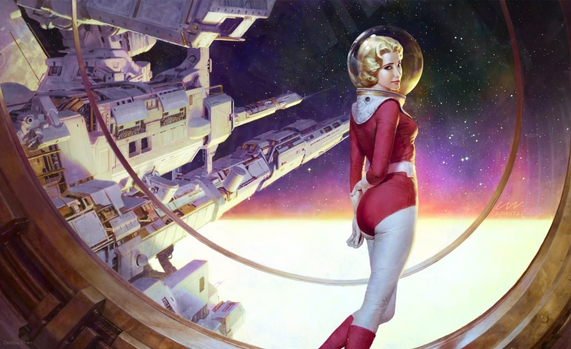 casual clothing, water, astronaut, clothing, architecture, adult, standing, representation, human representation, science fiction, full length, young women