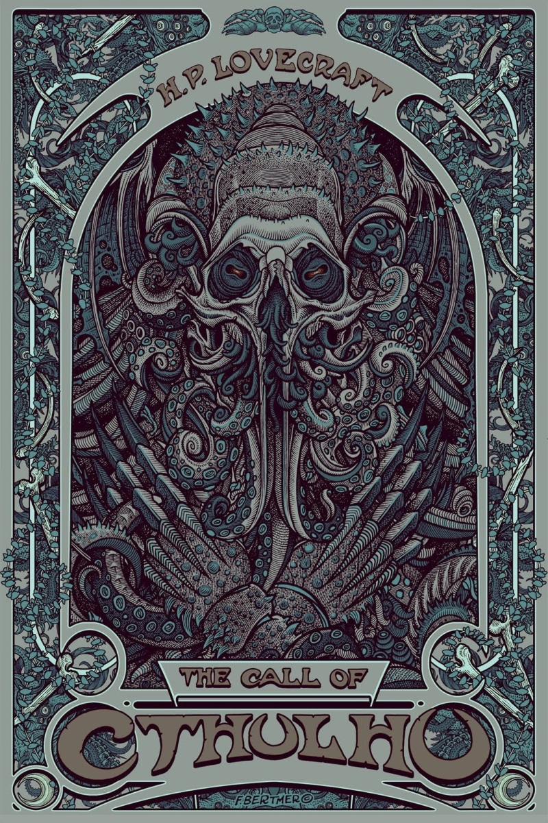 Art Nouveau, H. P. Lovecraft, Cthulhu, 720P