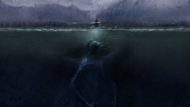 1080P, creature, Cthulhu, Dagon, underwater, horror, H. P. Lovecraft, sea, artwork