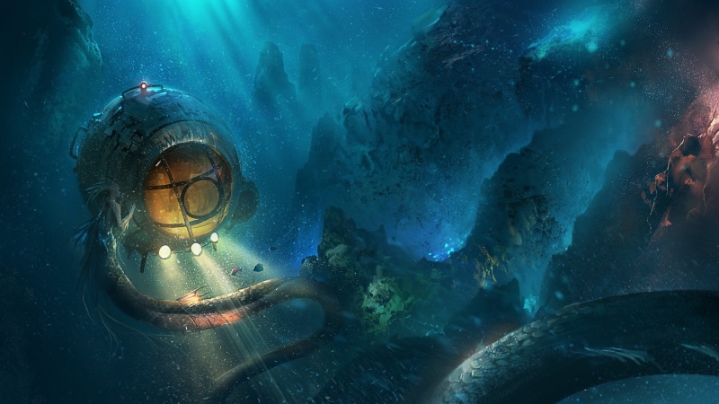 artwork, cthulhu, H. P. Lovecraft, 1080P, fantasy Art, underwater