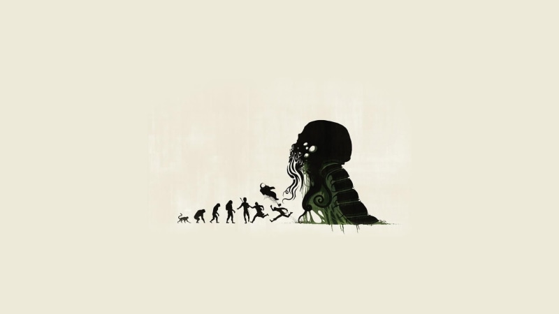 white background, computer Graphic, people, backgrounds, drawing - Art Product, females, women, evolution, 1080P, man, artwork, horror, nature, text, one person