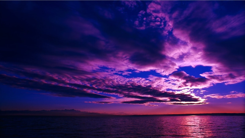 outdoor, cloudscape, sunlight, bright, horizon, silhouette, landscape, evening, light, outdoors, horizon over water, 1080P, ocean, tranquil, purple, summer