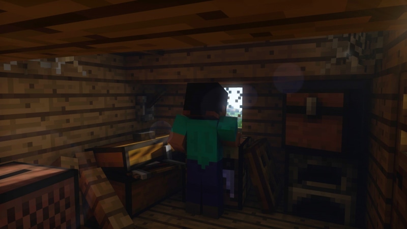 casual clothing, child, real People, people, domestic room, 1080P, Minecraft, rear view, leisure activity, building, females, architecture, video games