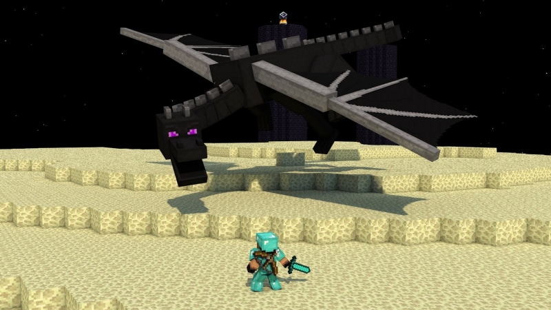 flying, men, clothing, Minecraft, travel Locations, screenshot, nature, toy, one person, game, real people, the past, Ender Dragon, travel, architecture