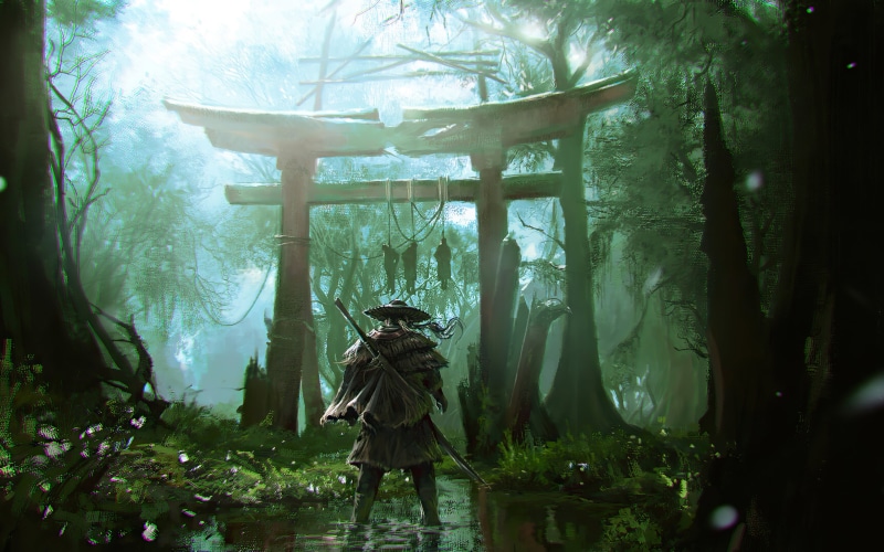 4K, video game art, video games, Ghost of Tsushima, samurai