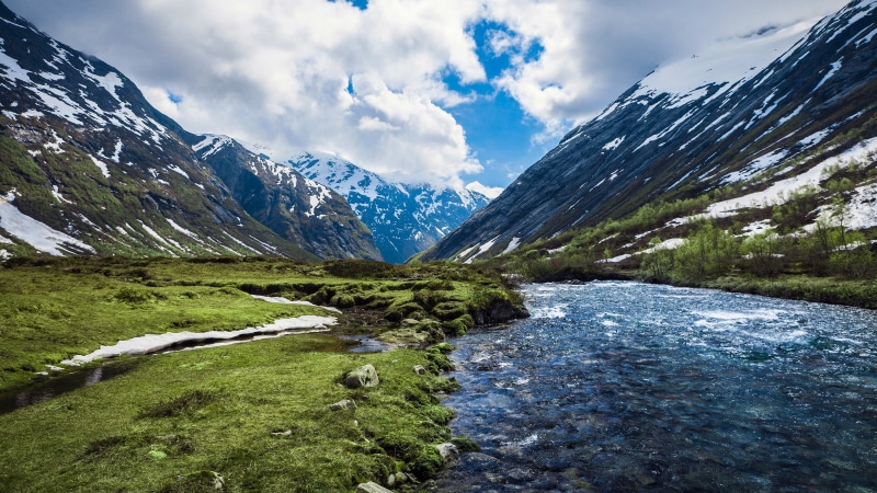 landscape, mountain, highland, range, panorama, cloud, no people, clouds, scenics - nature, tranquility, natural depression, lake, pine woodland, scenic