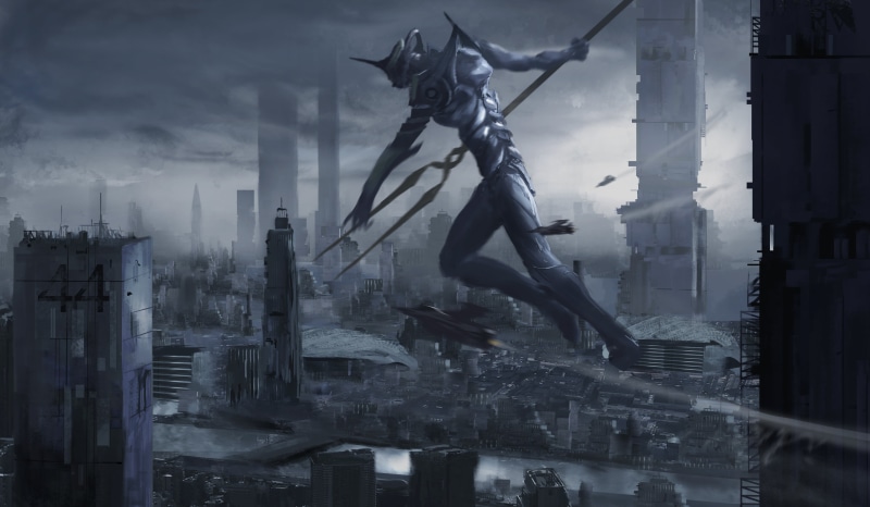 Neon Genesis Evangelion, EVA Unit 01, mech, 4K, Spear of Longinus
